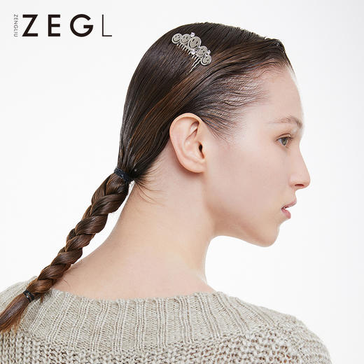 ZEGL设计师笑脸发梳插梳盘发气质发卡女韩版头饰复古时尚网红发饰 商品图2