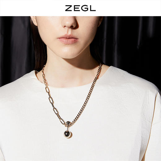 ZEGL圆珠卫衣项链女韩国百搭简约秋冬毛衣链长款2021年新款锁骨链 商品图3