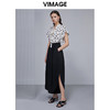 VIMAGE纬漫纪女装夏款新品时尚通勤开叉显腿长高腰阔腿裤V1505118 商品缩略图1