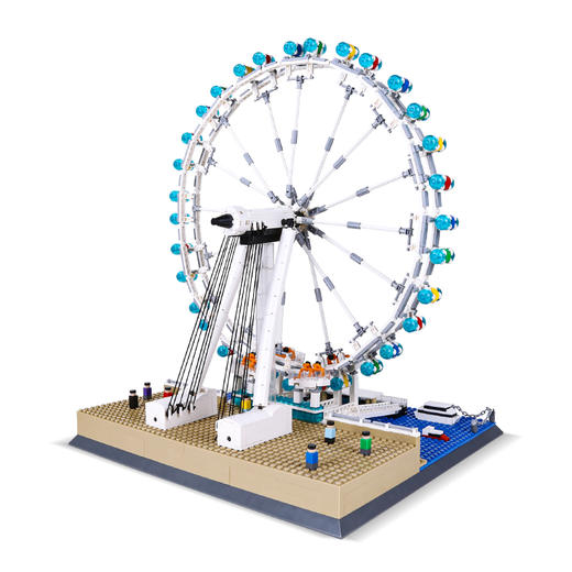万格积木英国伦敦伦敦眼6215摩天轮小颗粒世界建筑拼装模型地标 商品图0
