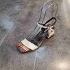 lfgj jeans AG802 蛇皮格子布拼接中粗跟女凉鞋 商品缩略图6