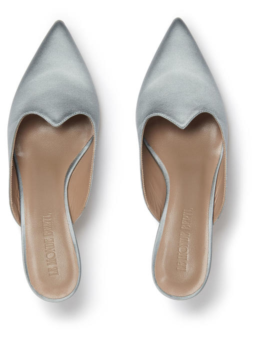 Le Monde Beryl  银灰色缎面/黑色麂皮猫跟鞋 商品图4