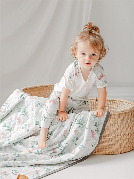 【Nest Designs】竹棉弹力汗布儿童短袖长裤套装 商品图0