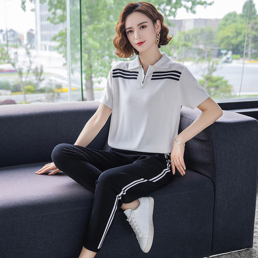 QY  21223冰丝针织休闲套装 商品图0