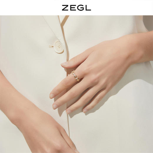 ZEGL马蹄扣戒指女复古小众设计日式轻奢指环食指戒时尚个性开口戒 商品图2