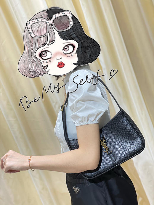 2021春夏新款腋下包Le5A7 Bag-蛇纹牛皮（原厂皮） 商品图0