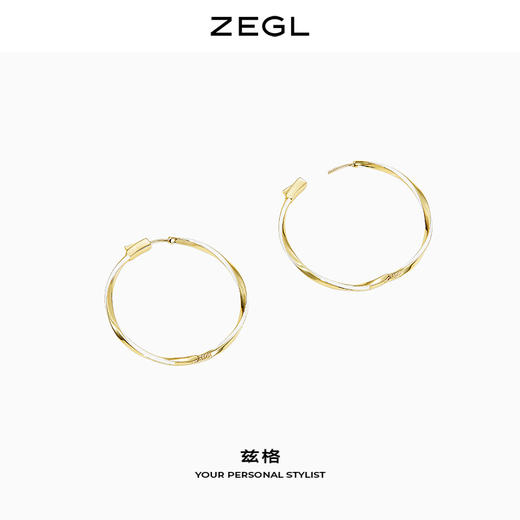 ZEGL欧美撞色大圆圈耳环女2021年新款潮气质耳钉耳扣高级感耳饰品 商品图3