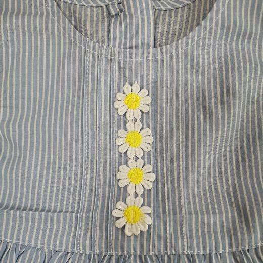 棉果果夏季女童纯棉梭织条纹短袖连衣裙M222701219262 商品图5
