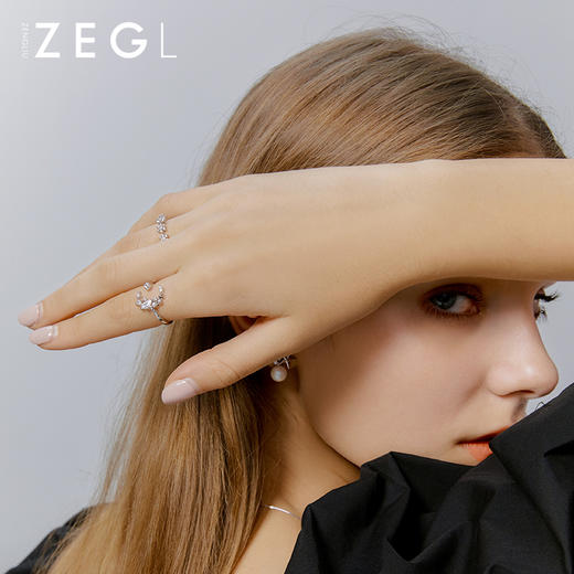ZENGLIU轻奢星月小花朵戒指女ins潮韩国复古开口戒冷淡风食指戒指 商品图2