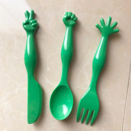 安雅儿童餐具套装52.5*52.5*161MM/D728/白/红/绿/黄（颜色随机） 商品图3