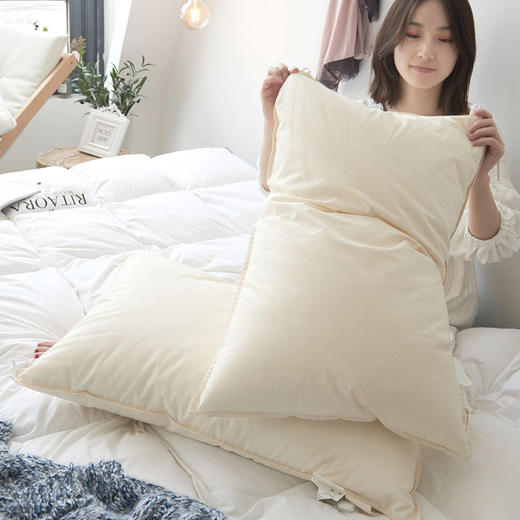 【A类原棉枕】无荧光枕芯原棉枕头纯色米白柔软枕芯A类面料蓬松枕 商品图6