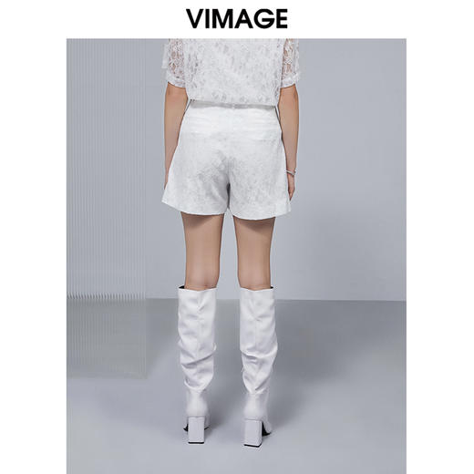 VIMAGE纬漫纪女夏季新款时尚通勤百搭洋气蕾丝显瘦短裤V1505119 商品图3