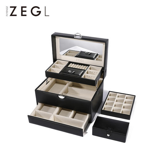 【SVIP积分兑换】ZENGLIU欧式三层多功能首饰盒大容量饰品盒项链耳饰手饰品收纳盒 商品图2