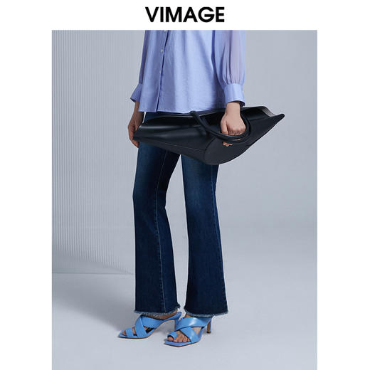 VIMAGE纬漫纪新款时尚通勤休闲显瘦百搭牛仔裤V1505129 商品图2