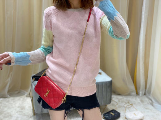 BECKY 菱形绗缝双拉链手拿链条包-红色 商品图0