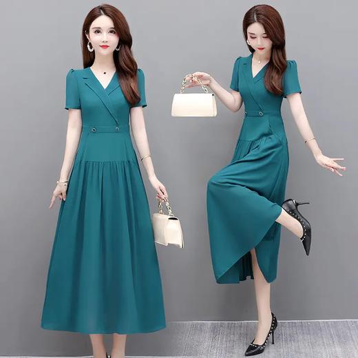 WE 10229气质优雅短袖雪纺连衣裙 商品图1