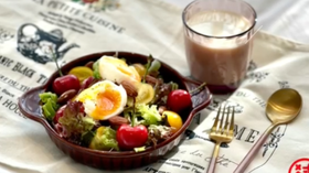 无糖豆浆/蔬菜沙拉/溏心蛋【我用早餐叫醒你-33】