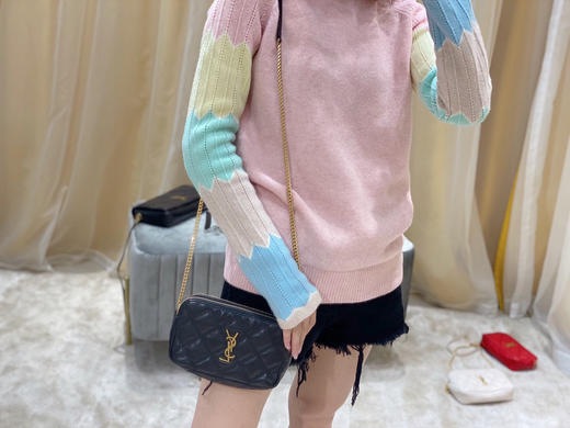 BECKY 菱形绗缝双拉链手拿链条包-黑色 商品图1