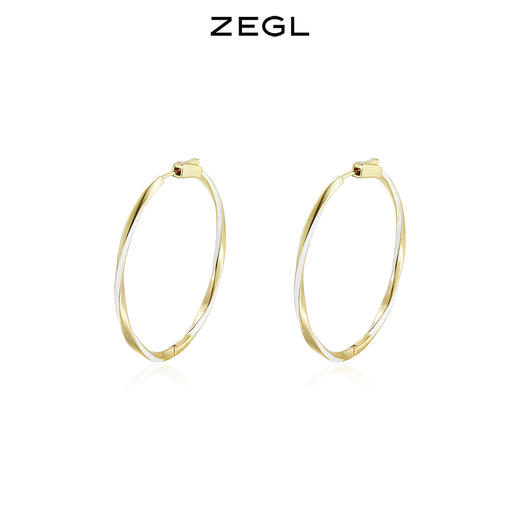 ZEGL欧美撞色大圆圈耳环女2021年新款潮气质耳钉耳扣高级感耳饰品 商品图0