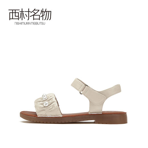 西村名物2021夏季新款平底凉鞋女一字带休闲百搭仙女风超火T21BG23691 商品图1