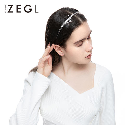 ZEGL设计师星星发箍女韩国森系气质百搭外出压发头箍甜美网红发饰 商品图3