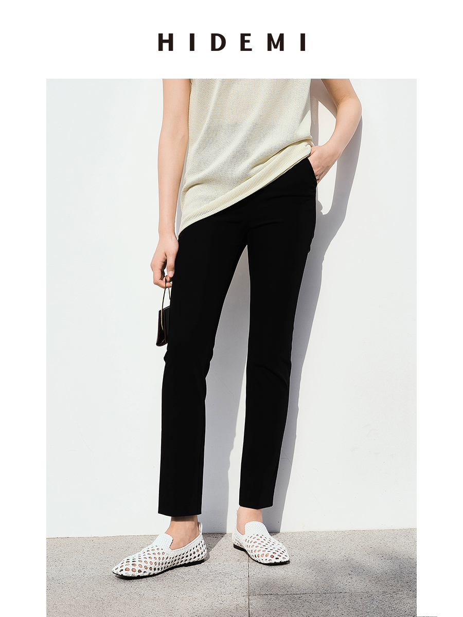 HIDEMI黑色微弹超显瘦九分神裤