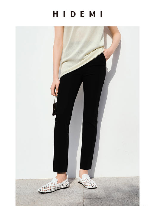 HIDEMI黑色微弹超显瘦九分神裤 商品图0
