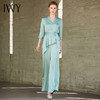 IWY/浅绿色薄款衬衫套装女不规则系带时尚套装气质穿搭职场女神工作服42B1+P2 商品缩略图3