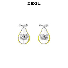 ZEGL设计师蜜语系列鸭梨水果3D打印设计感耳环女夏季耳钉银针耳饰