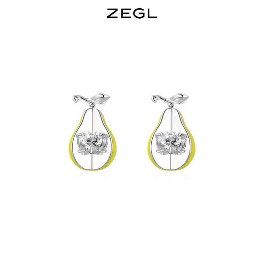 ZEGL设计师蜜语系列鸭梨水果3D打印设计感耳环女夏季耳钉银针耳饰 商品图0