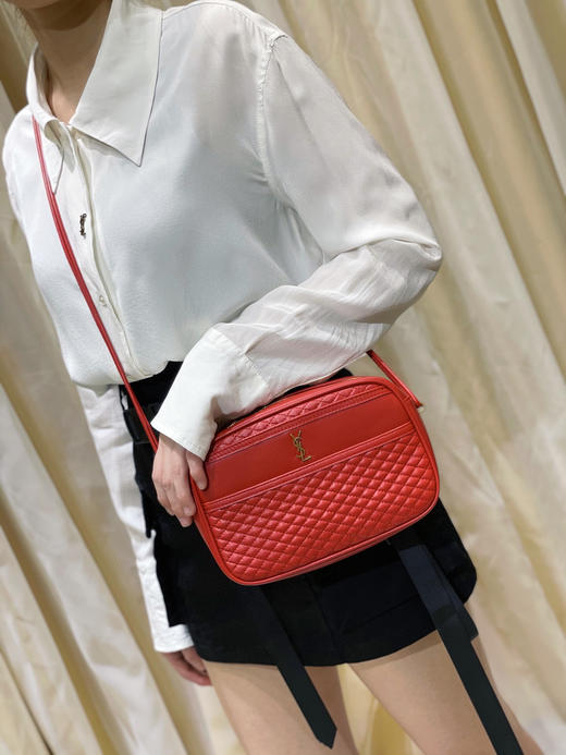 YSL菱格相机包-魅惑红 商品图0