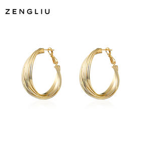 ZENGLIU法式圆环耳钉女韩版潮ins简约冷淡风耳环气质时尚网红耳饰