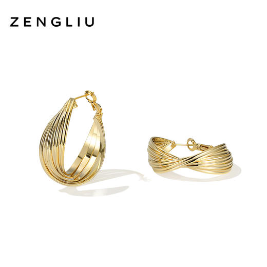 ZENGLIU法式圆环耳钉女韩版潮ins简约冷淡风耳环气质时尚网红耳饰 商品图3
