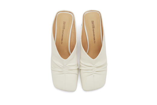 西村名物2021春夏新款粗跟半包头百搭穆勒拖X21AH15161 商品图3