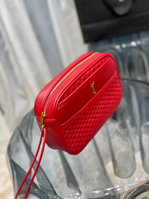YSL菱格相机包-魅惑红 商品图5