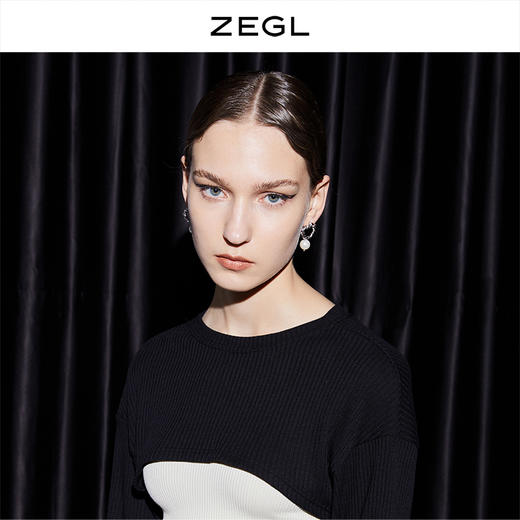 ZEGL复古素圈麻花人工珍珠耳环女小众设计感耳钉韩国气质网红耳饰 商品图4