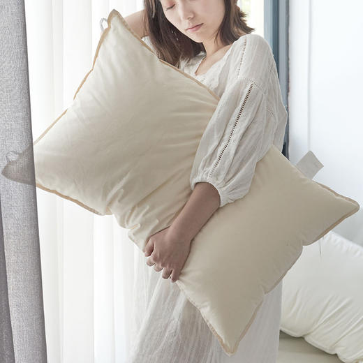 【A类原棉枕】无荧光枕芯原棉枕头纯色米白柔软枕芯A类面料蓬松枕 商品图7