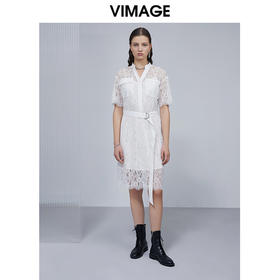 VIMAGE纬漫纪夏季新品显高显瘦镂空气质仙女裙中长款裙子连衣裙V1507136