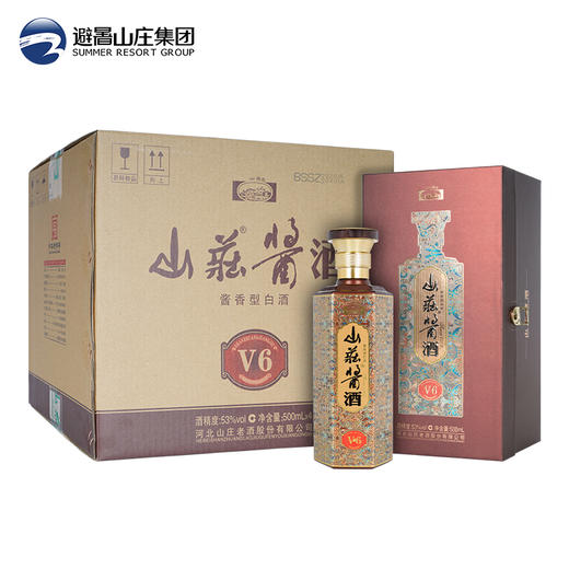 【赠品】山庄老酒53°酱香型白酒V6  500ML单瓶装（拍4瓶发整箱） 商品图2