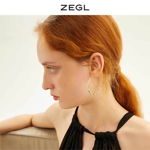 ZEGL欧美撞色大圆圈耳环女2021年新款潮气质耳钉耳扣高级感耳饰品 商品图1