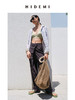 HIDEMI夜灰色简约不对称设计感一粒扣阔腿裤 商品缩略图2