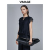 VIMAGE纬漫纪夏季新款女装飞袖纯色简约优雅小上衣V1513117 商品缩略图1