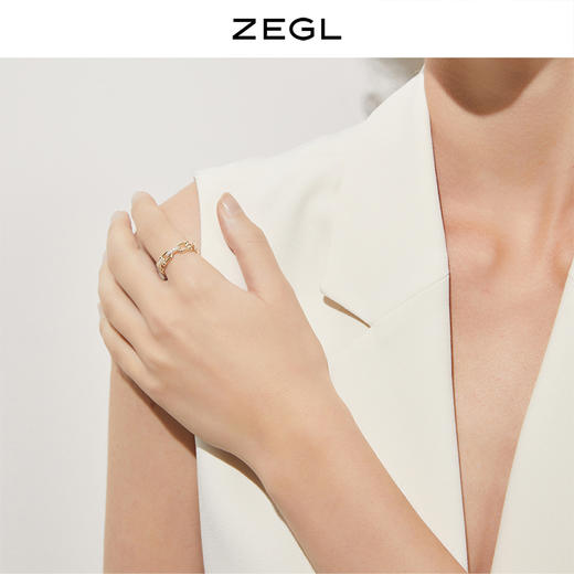 ZEGL马蹄扣戒指女复古小众设计日式轻奢指环食指戒时尚个性开口戒 商品图1