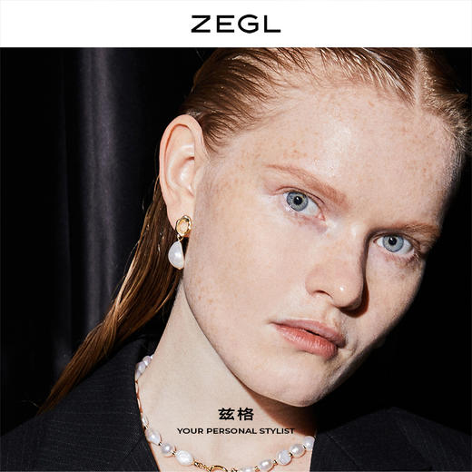 ZEGL不规则淡水珍珠耳环女2021年新款潮气质耳钉925银针秋冬耳饰 商品图1