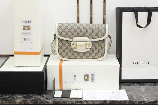 GUCCI 1955 Horsebit原厂皮-白色 商品图0