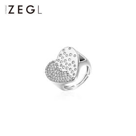 ZEGL宽面爱心戒指女ins小众设计简约气质指环时尚个性网红食指戒