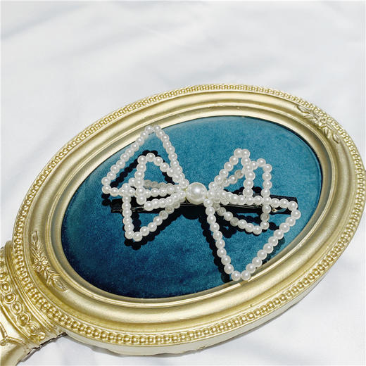 【蝴蝶结边夹子】简约ins头饰珍珠女团发夹后脑勺发饰时尚饰品 商品图3