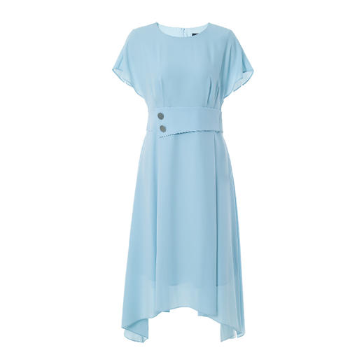 EITIE爱特爱夏季新款时尚气质圆领显瘦纯色简约连衣裙女59076107 商品图4