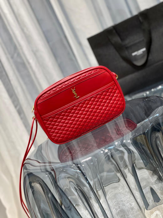 YSL菱格相机包-魅惑红 商品图4