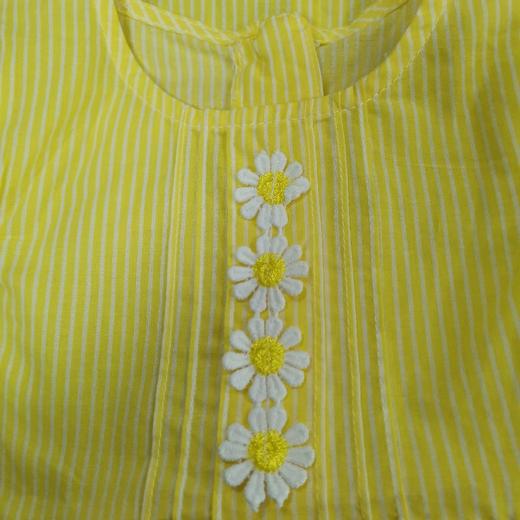 棉果果夏季女童纯棉梭织条纹短袖连衣裙M222701219262 商品图6